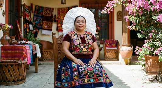 Traje de tehuana en terciopelo: tradición de Oaxaca con envíos a todo el estado
